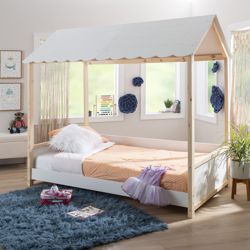 Jowers Twin Four Poster Pine Wood Bed by Viv Rae